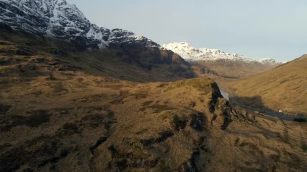 Vue Aérienne Loch Restil Loch Dans Les Highlands Écosse — Video