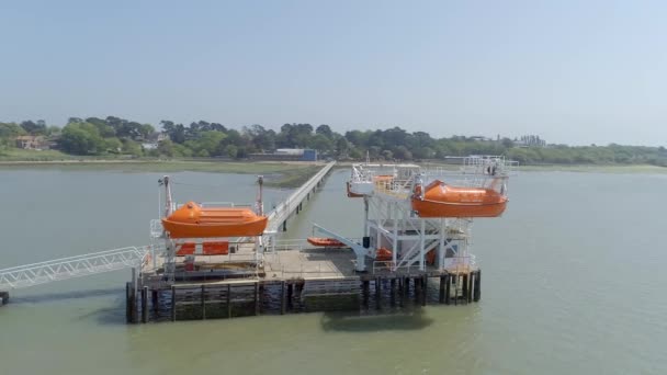 Maritime Offshore Safety Lifeboat Training Jetty — Stock Video