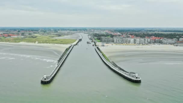 Λιμάνι Nieuwpoort Aerial Timelapse — Αρχείο Βίντεο