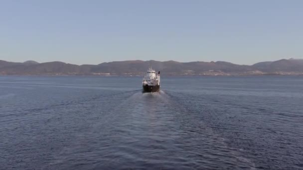 Kyvadlová Doprava Trajektem Norsku Přeprava Cestujících Vozidel — Stock video