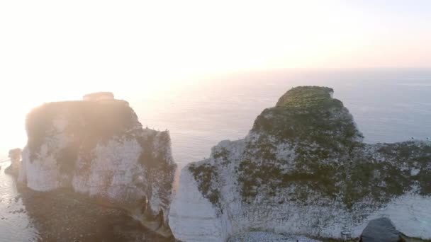 Starý Harry Rocks Jurském Pobřeží Anglii Vzduchu — Stock video