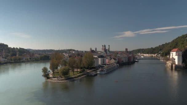 Passau Στη Γερμανία Rising Reveal City — Αρχείο Βίντεο