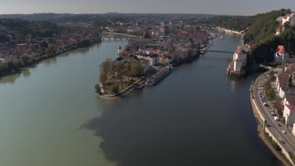Passau City Germany Προσέγγιση — Αρχείο Βίντεο