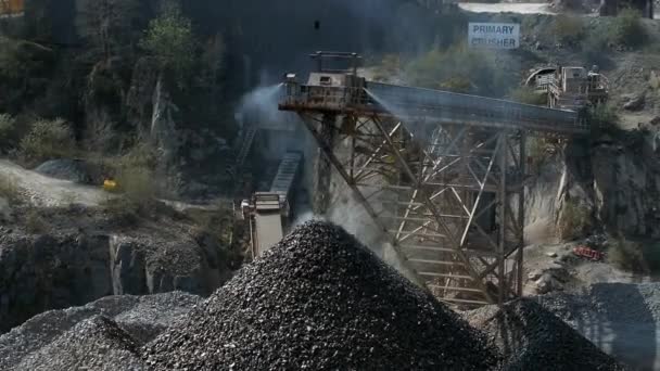 Ore Processing Plant Piling Rocks — Stock Video