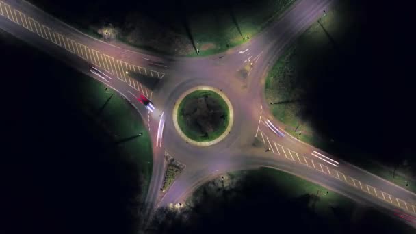 Bird Eye View Traffic Korzystanie Systemu Okrągłego — Wideo stockowe