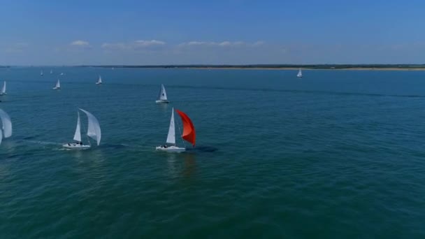 Yachts Extending Spinnakers Sailing Race — Stok Video
