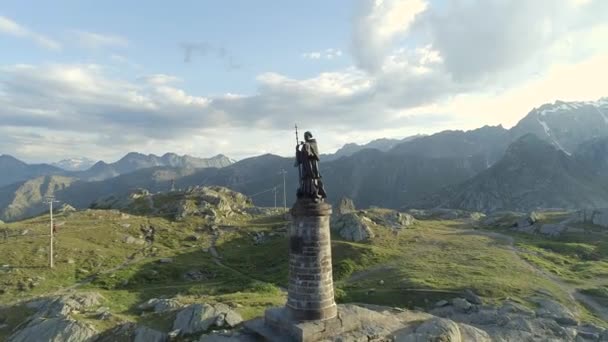 Bernard Pass Mountain Views Swiss Italian Border — Stock Video