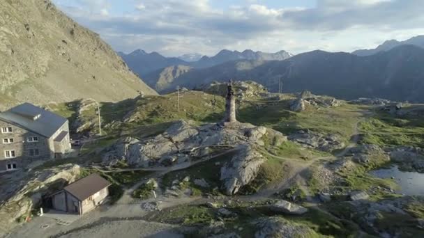 Bernard Pass Lake Fronteira Suíça Italiana — Vídeo de Stock