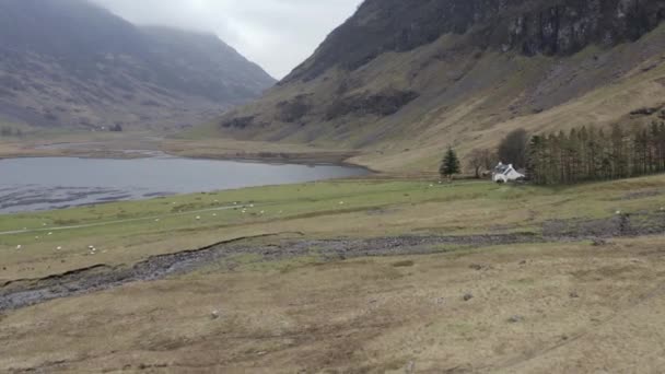 Loch Achtriochtan Glencoe Valley Schotland — Stockvideo