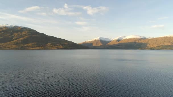 Scottish Loch Trees Winter — Stock video