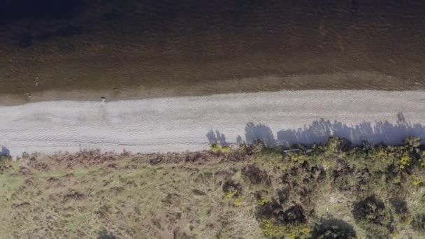 Vue Oeil Oiseau Des Rivages Vides Cailloux Survol Aérien Lac — Video