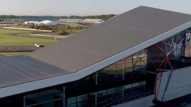 Vue Lever Soleil Sur Circuit Course Silverstone Fosse Internationale — Video