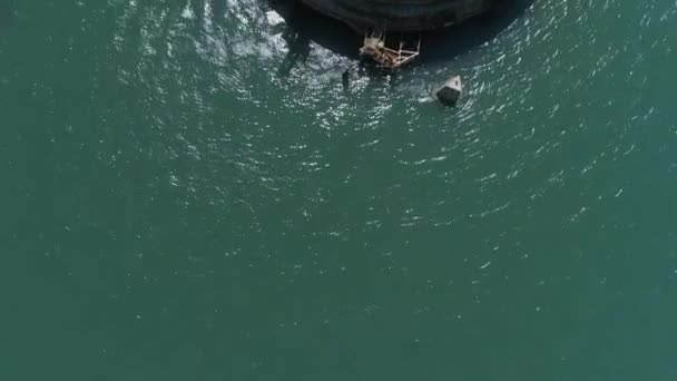 Вид Воздуха Заброшенный Морской Форт Соленте Великобритания — стоковое видео