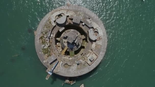 Aerial View Elhagyott Sea Fort Solent Egyesült Királyság — Stock videók