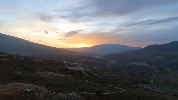 Manhã Cedo Sobre Vales Espanhóis Granada — Vídeo de Stock