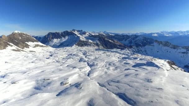 Estación Esquí Glaciar Vuelo Aéreo — Vídeos de Stock
