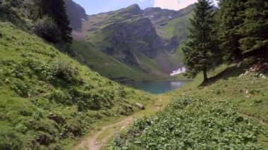 Lac Lioson İsviçre 'de Güzel Gözlerden uzak Dağ Gölü