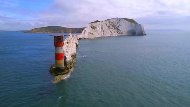 Las Agujas Isla Wight Desde Aire — Vídeos de Stock