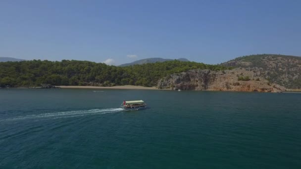 Tour Boat Turkey Aerial — Αρχείο Βίντεο