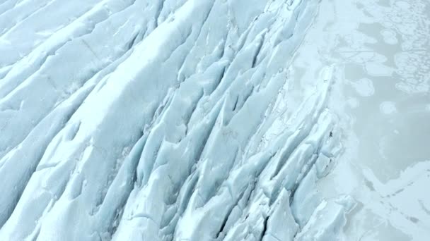 冰岛冬季的一个巨大冰川 一个受欢迎的旅游胜地 — 图库视频影像