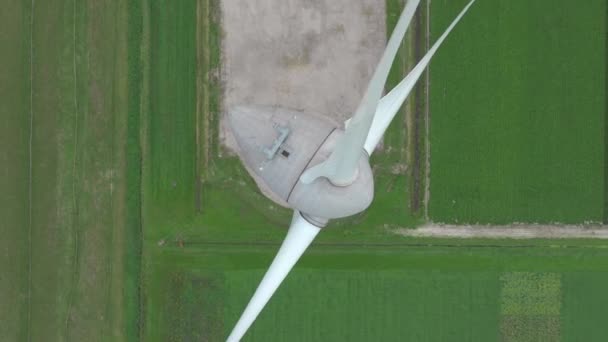 Bird Eye View Wind Turbine — стоковое видео