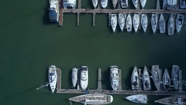 Birds Eye View Hamble Marina Στη Νότια Ακτή Της Αγγλίας — Αρχείο Βίντεο