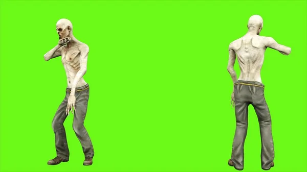 Zombie dance - seperated on green screen.