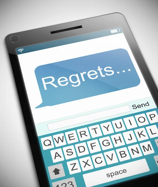 Regrets message concept. — Stock Photo, Image