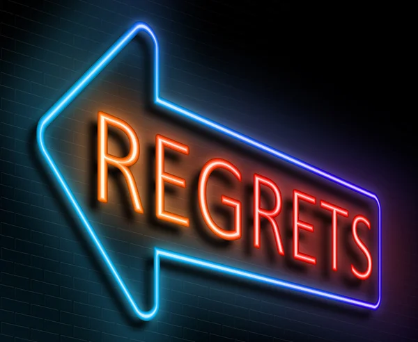 Regrets concept de signe . — Photo