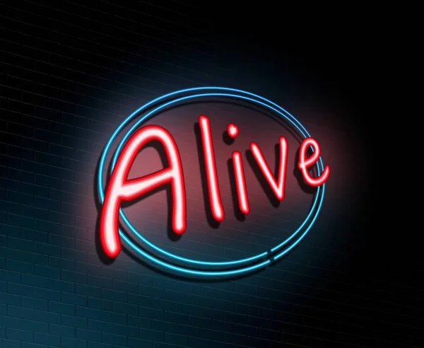 Alive neon koncept. — Stockfoto
