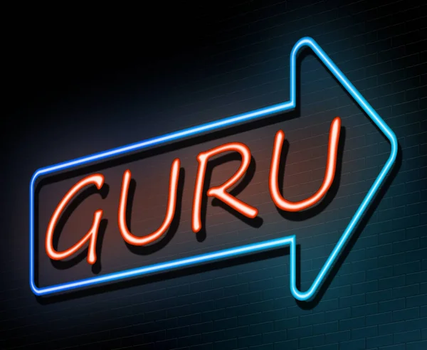 Concetto al neon Guru . — Foto Stock