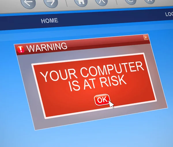 Computer at risk concept. — Stock Photo, Image