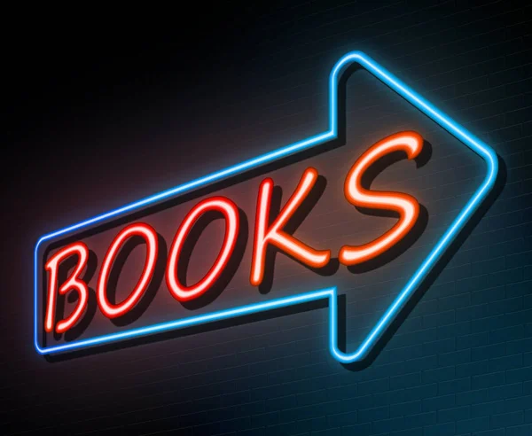 Bücher Neon Konzept. — Stockfoto