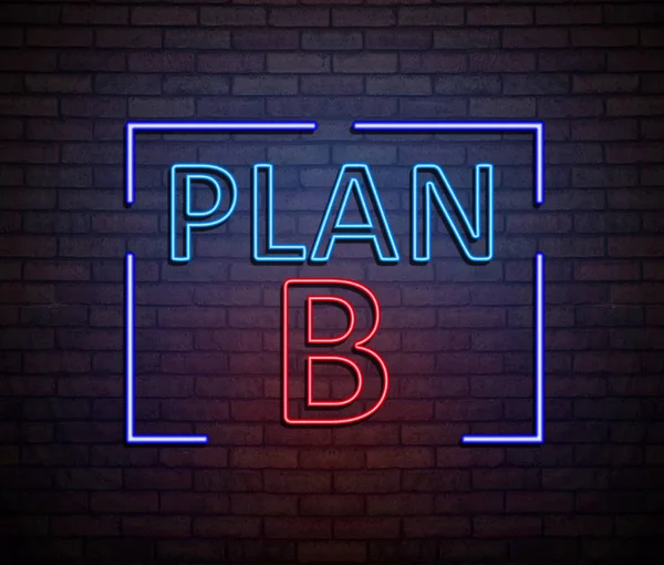 Concepto del Plan B de Neón . — Foto de Stock