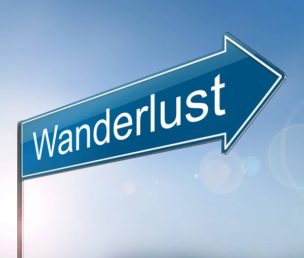 Wanderlust σημάδι έννοια. — Φωτογραφία Αρχείου