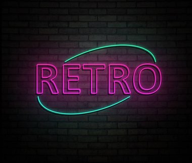 Neon retro kavramı.