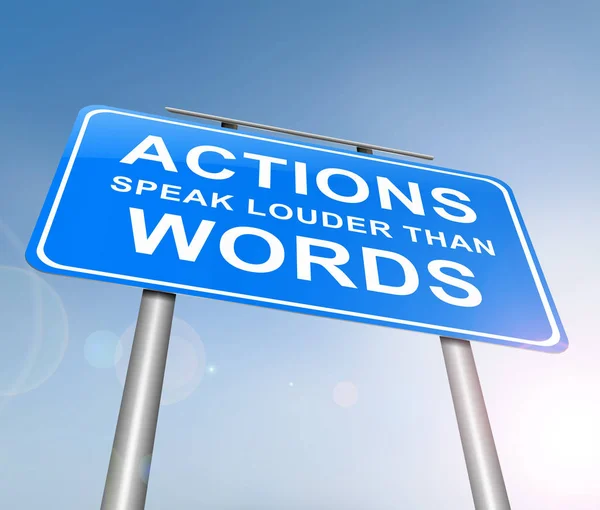 Actions speak louder than words. — Stock Photo, Image