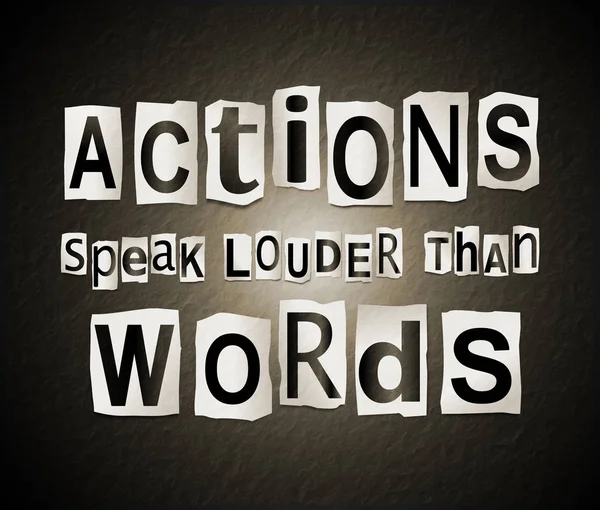 Le azioni valgono più delle parole . — Foto Stock