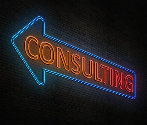 Neon concetto di consulenza . — Foto Stock