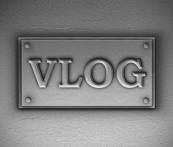 Illustration Depicting Metallic Plaque Vlog Concept — Stock Photo, Image