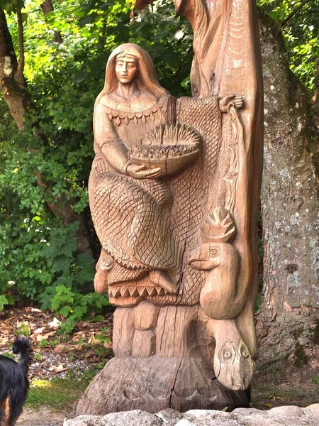 Neringa Juodkrante Curonian Spit Lithuania Скульптуры Скрываются Параболической Дюне Заросшей — стоковое фото