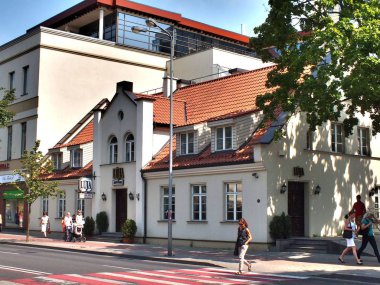 1 *** mimarisi ve bağlantı noktası şehir Klaipeda, Klaipeda County, Litvanya, Avrupa'nın dostoprimechatelnosti. Yaz 2013.