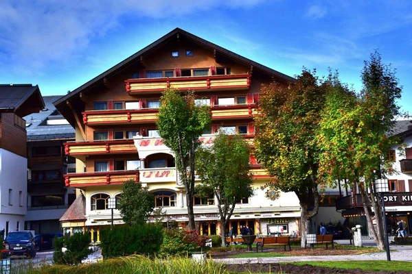 Panoramę Miasta Seefeld Piękne Góry Gmina Austrii Tyrol Europie Alps — Zdjęcie stockowe