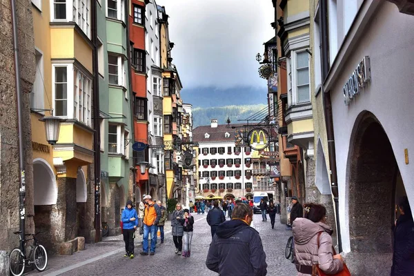 Innsbruck Austria Tirol Alpes Paisaje Urbano Otoño Innsbruck Capital Del —  Fotos de Stock