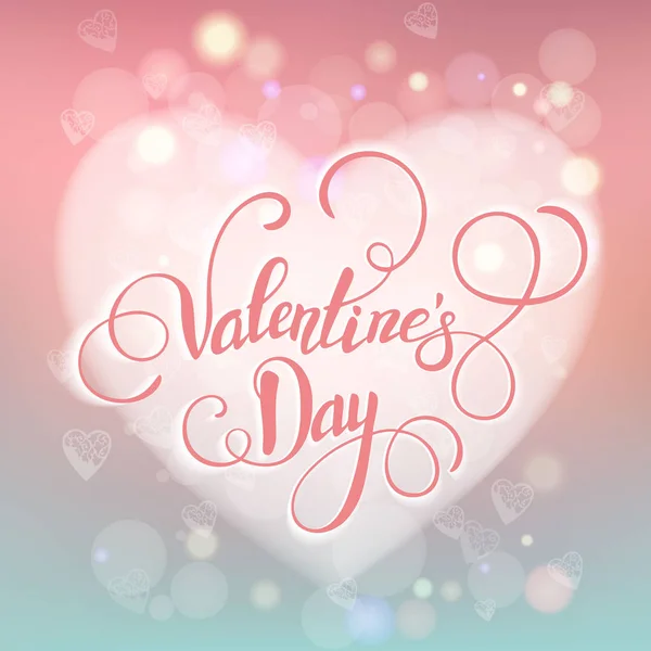 Decoratieve Valentine wenskaart met bloemen versierde hartjes en belettering. Vectorillustratie EPS-10. — Stockvector