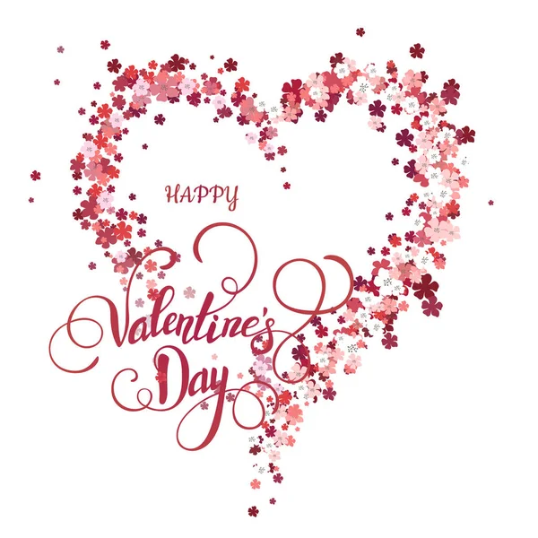 Coração floral bonito. Cartão Valentine. Ilustração vetorial EPS10 . — Vetor de Stock