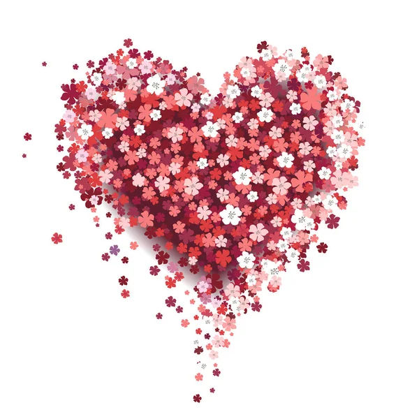 Beautiful floral heart. Valentine card. Vector illustration EPS10. — Stock Vector