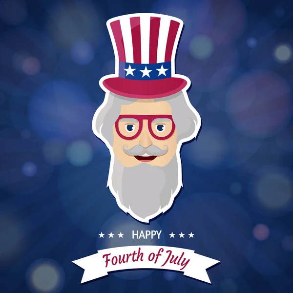 Feliz Dia da Independência EUA. Quatro de Julho. Atributos patrióticos, convite do partido. Ilustração vetorial EPS10 . — Vetor de Stock