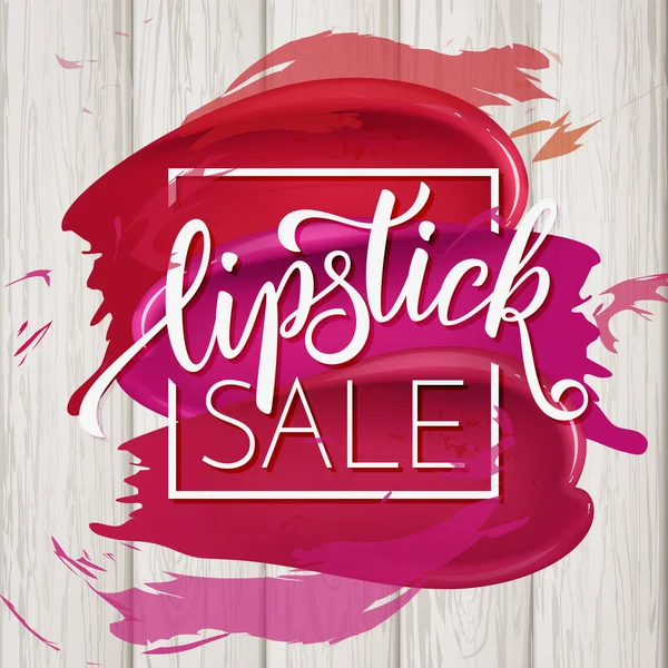 Makyaj renkli ruj hazır, katalog şablonu. Çizilmiş yazı, kozmetik arka plan ver. Vektör çizim Eps 10.