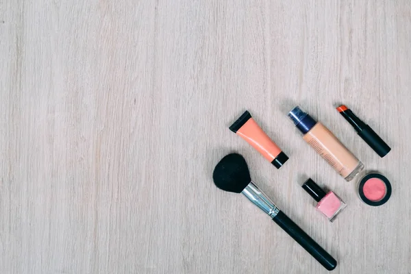 Top view of cosmetics and make-up items — Stock Photo, Image